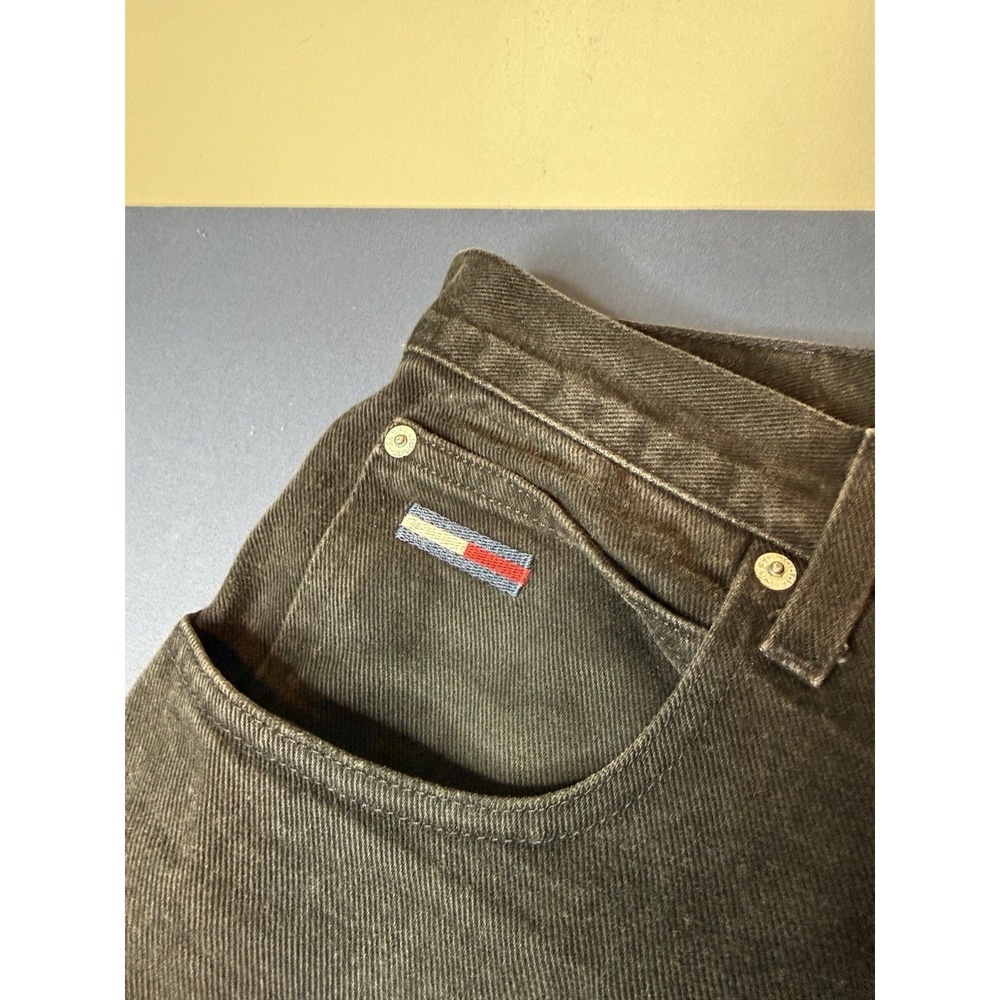 Vintage 90s Tommy Jeans Carpenter Jeans Mens 36x30 Faded Black Baggy Wide Leg - Picture 3 of 6